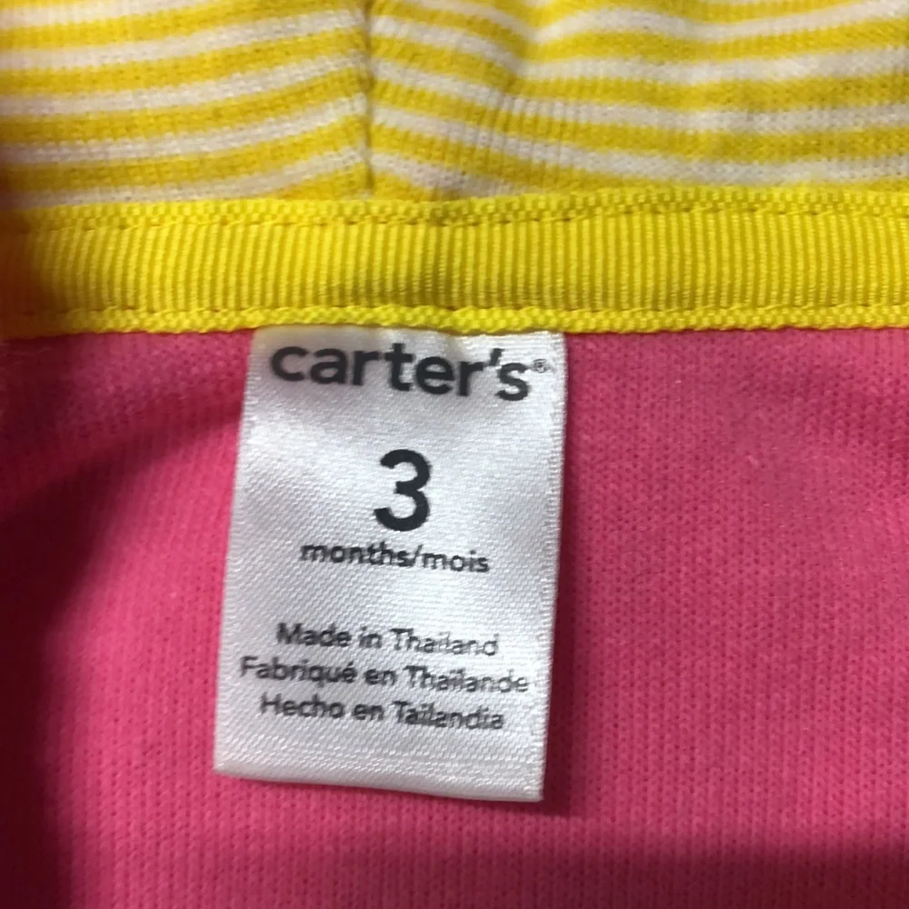 Carters 2 pc terry zip up short sleeves hoodie with shorts size‎ 3 months